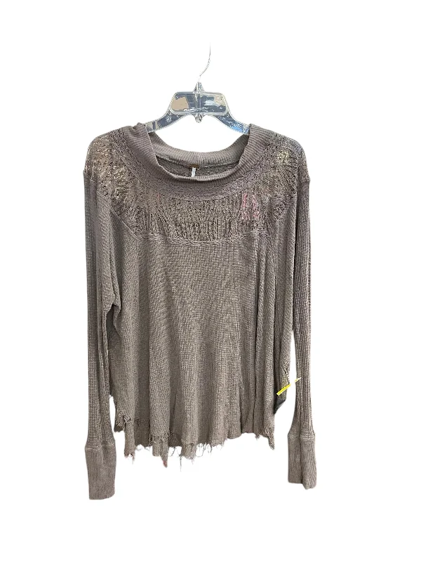 women's tops for boho-chic stylesTop Long Sleeve By Free People In Brown, Size: S