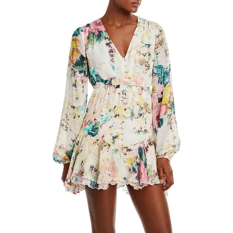 women's club dressesHemant & Nandita Womens Jacquard Floral Print Mini Dress