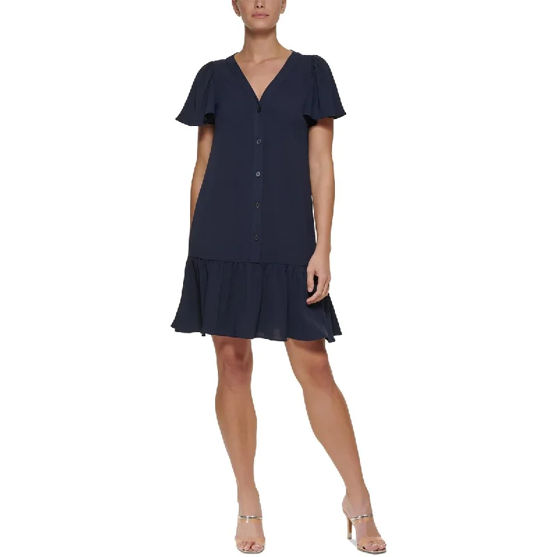 women's curve-hugging dressesDKNY Womens Casual Mini Shirtdress