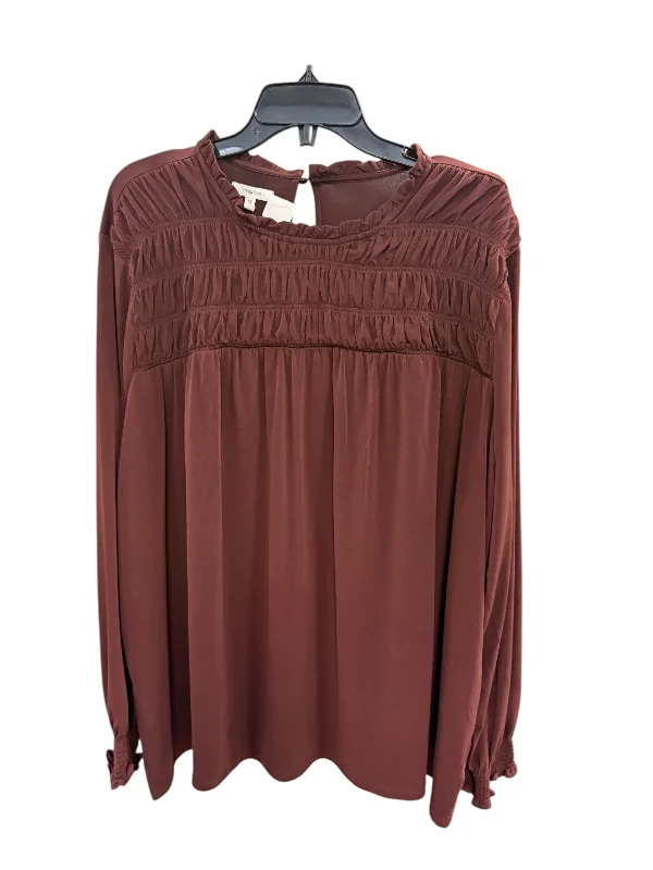 women's tops for those who appreciate subtle and muted tonesTop Long Sleeve By Maurices In Red, Size: 3x