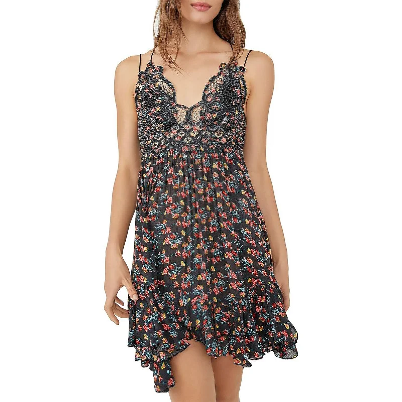 women's easy-to-wear dressesIntimately Free People Womens Adella Floral Ruffled Mini Dress