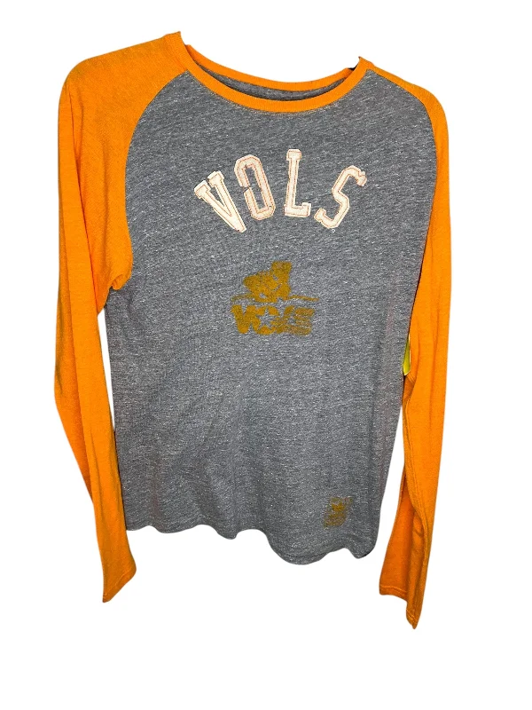 women's tops with sequin embellishmentsTop Long Sleeve By Adidas In Grey & Orange, Size: S