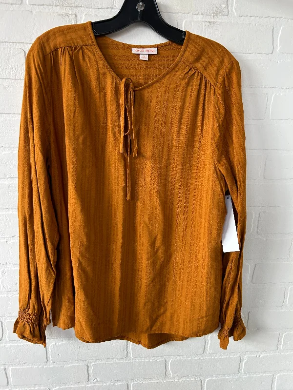 women's tops for those who want to create outfits that reflect their personal style and sense of fashionTop Long Sleeve By Knox Rose In Orange, Size: M