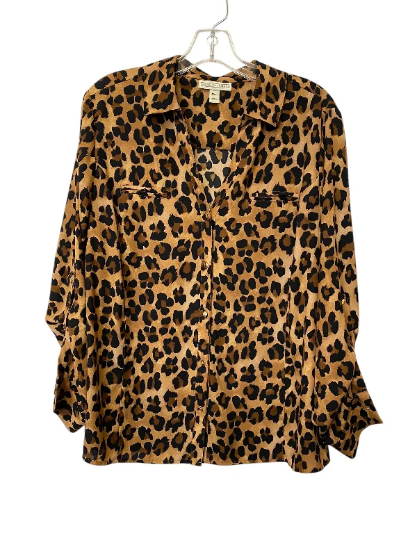 women's tops with beading accentsTop Long Sleeve By Dana Buchman In Animal Print, Size: Xxl