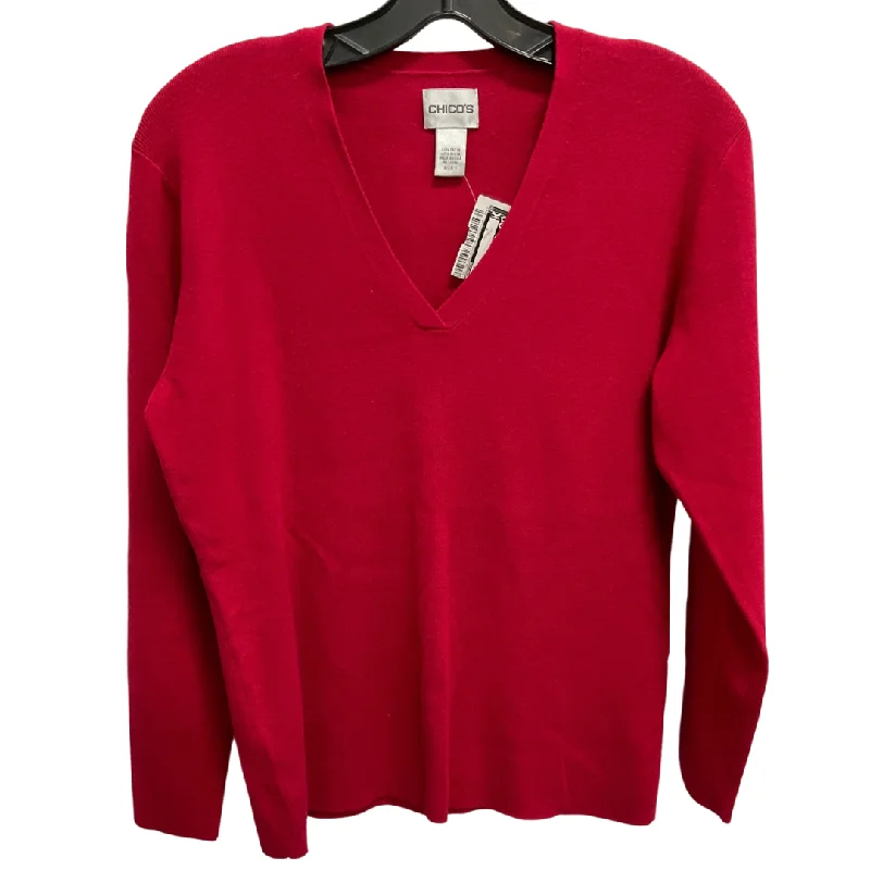 women's tops for those who want to create outfits that are both unique and memorableTop Long Sleeve By Chicos In Red, Size: M