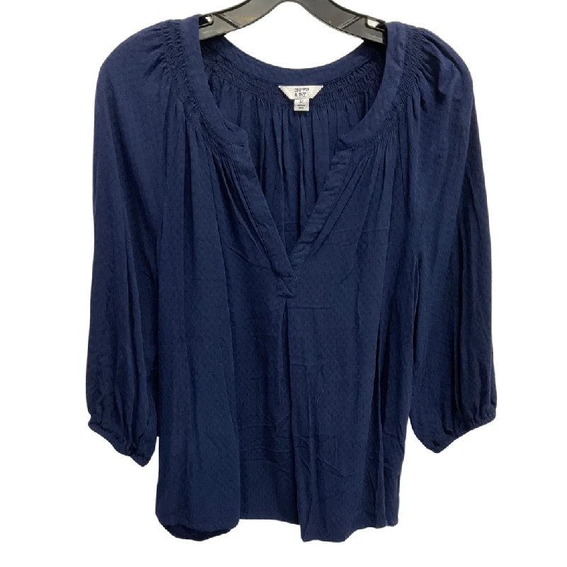 women's tops for those who want to make a bold fashion statement with their choice of topsTop Long Sleeve By Crown And Ivy In Navy, Size: M