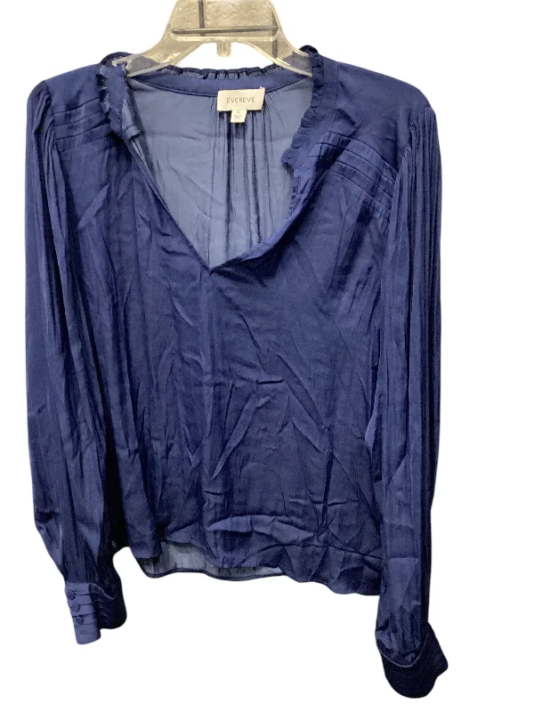 women's tops for those who love to experiment with fashionTop Long Sleeve By Evereve In Blue, Size: Xl