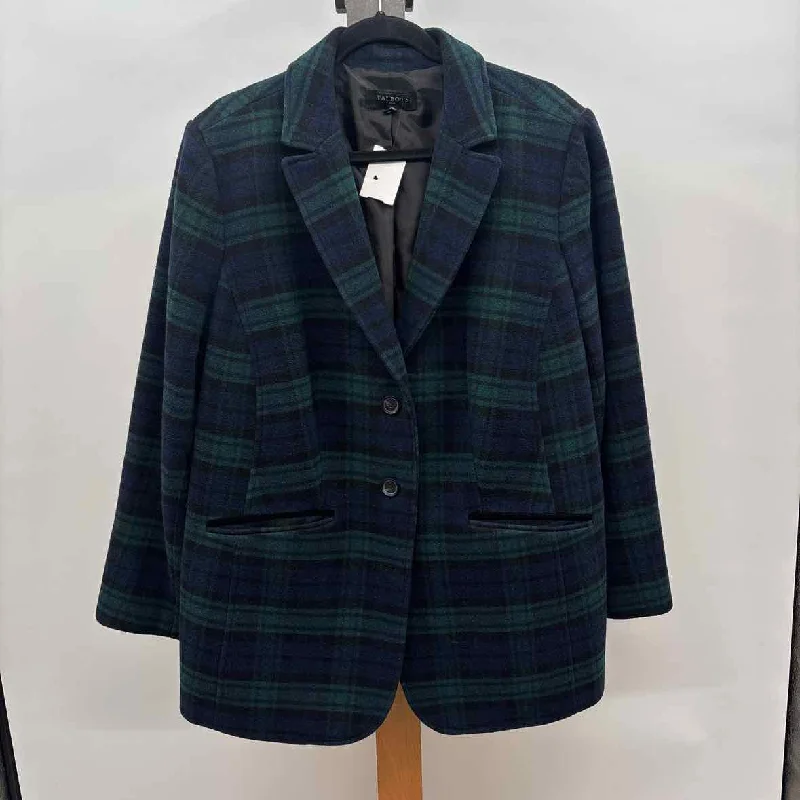 women's tops for layeringTalbots Women's Size 16W Navy Plaid Jacket