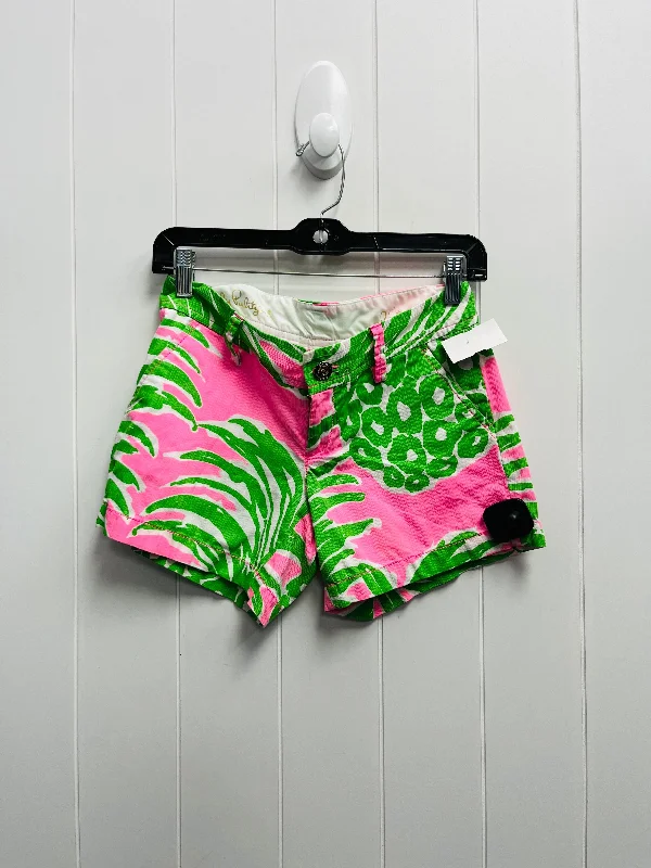 women's below-the-knee shortsShorts By Lilly Pulitzer In Green & Pink, Size: 0