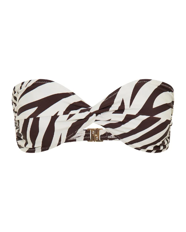 Laced-Up Female SwimwearPositano Top Zebra Brown