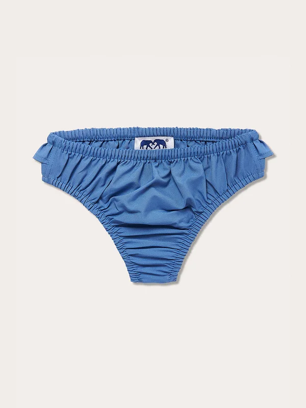 Lace-Up Female SwimwearGirls Deep Blue Calabash Bikini Bottoms