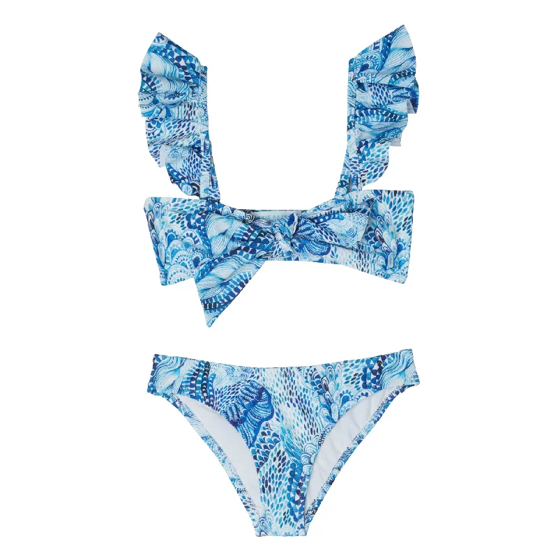 Elegant Female SwimwearGIRL’S TIE KNOT BIKINI WAVES