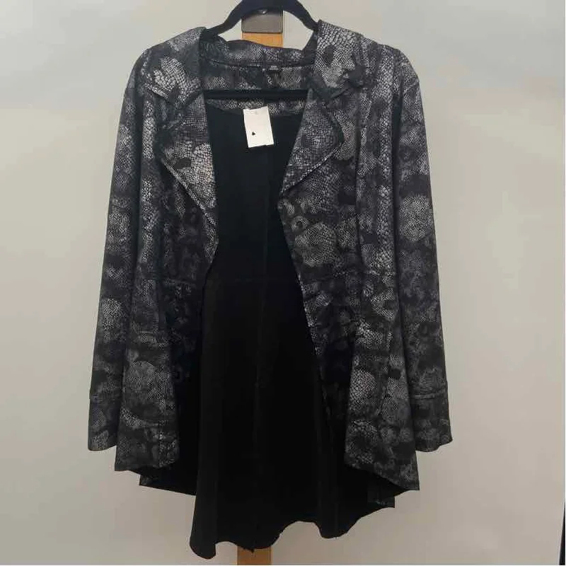 women's tops for business casual attireEthyl Women's Size L Gray Snakeskin Jacket