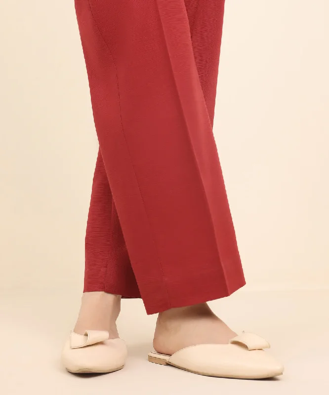 women's tops with cinched waistsSolid Khaddar Straight Pants