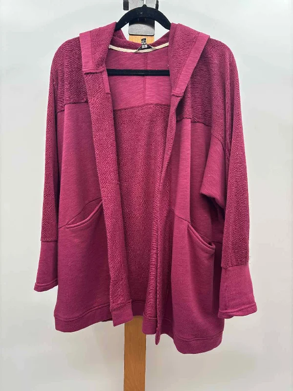 women's tops with sheer overlaysYak & Yeti Women's Size S Magenta Solid Cardigan