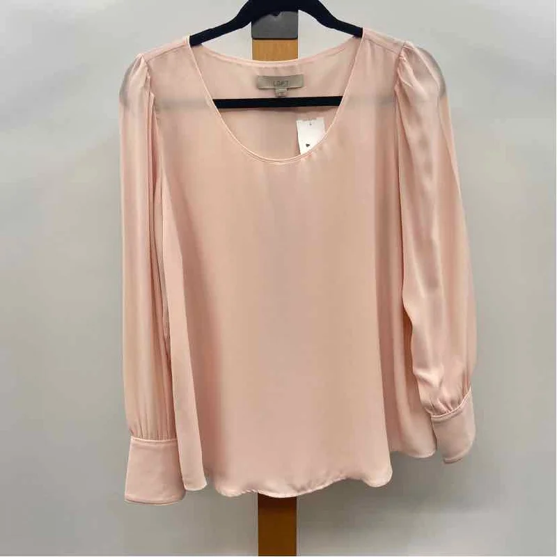 women's tops for those who want to add a bit of flair and personality to their looksLoft Women's Size S Blush Solid Long Sleeve Shirt