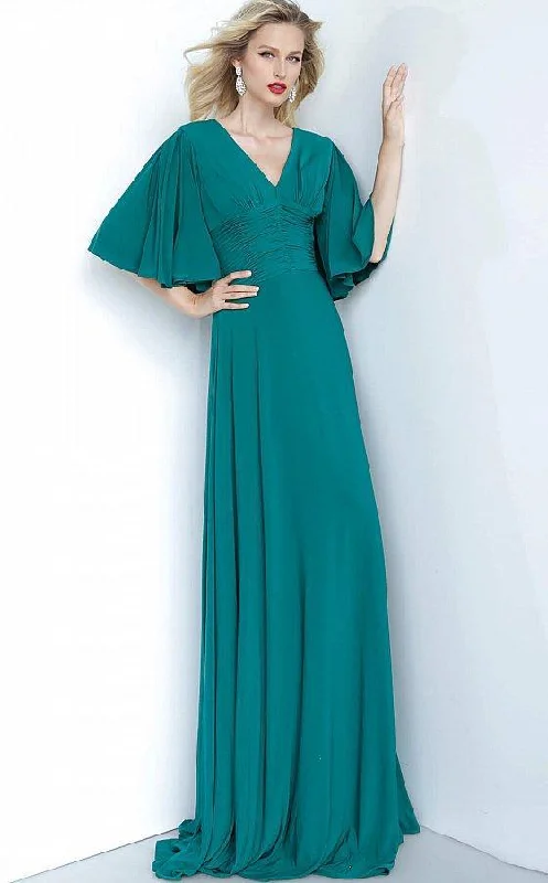 women's trendy dressesJovani - 1547 V-Neck Jersey Maxi Dress