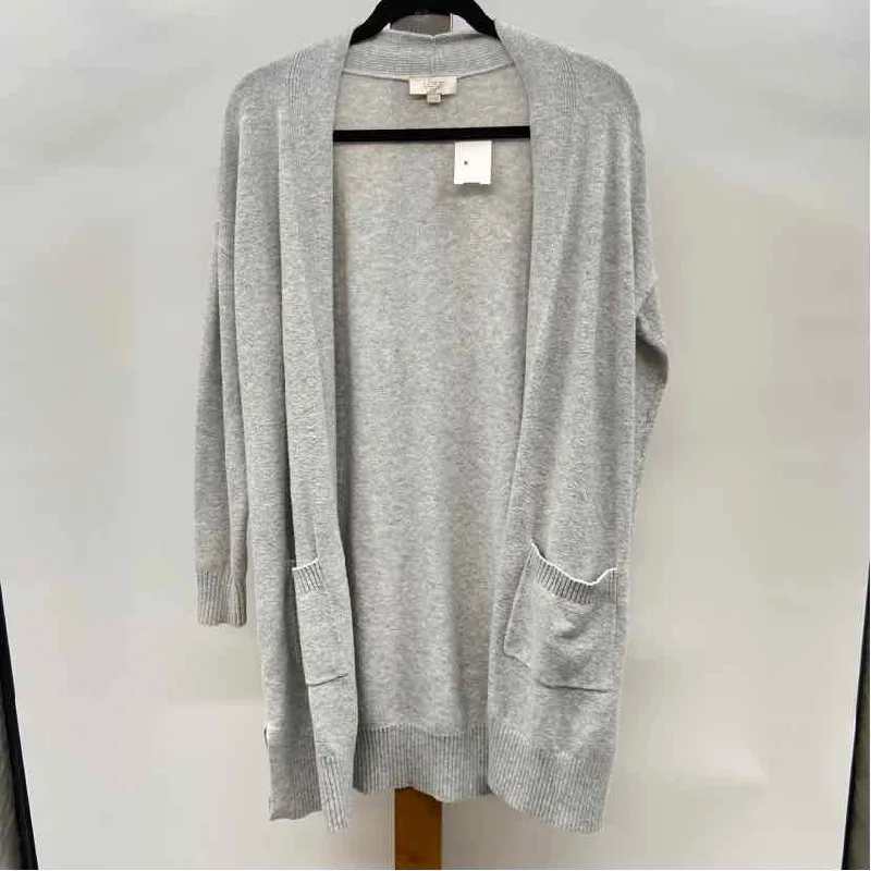 women's tops in solid colorsLoft Women's Size M Gray Solid Cardigan