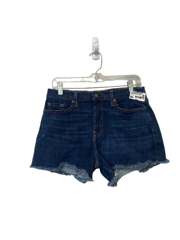 women's polyester shortsShorts By 7 For All Mankind In Blue Denim, Size: 30