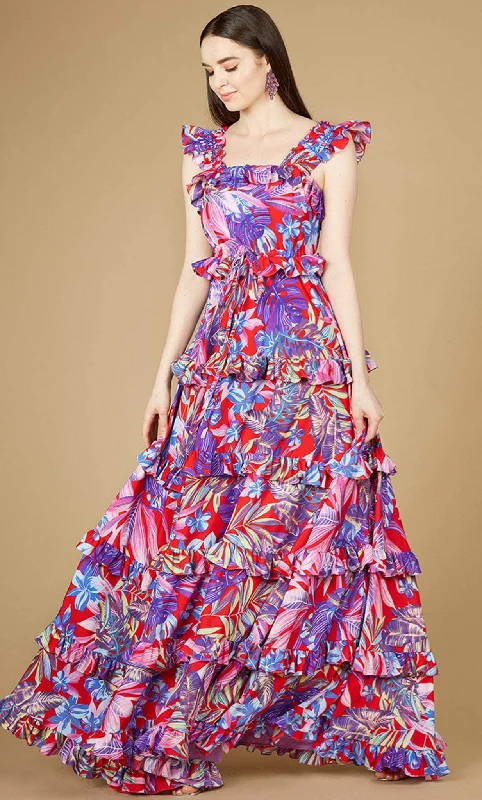 women's made-to-order dressesLara Dresses 29271 - Ruffled Print Maxi Dress