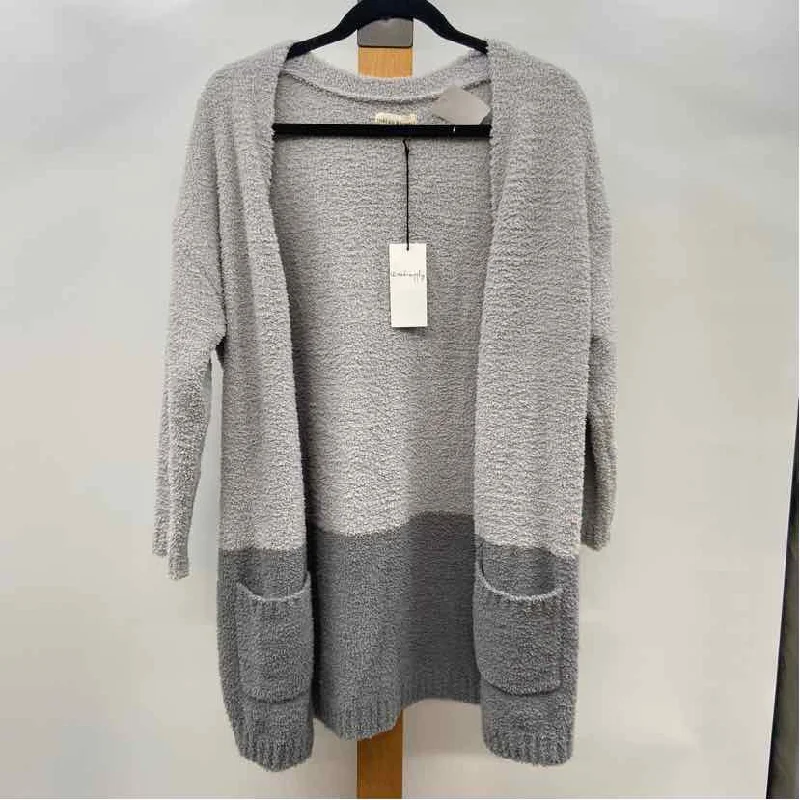 women's tops for business casual attireThread & Supply Women's Size One Size Gray Fuzzy Cardigan