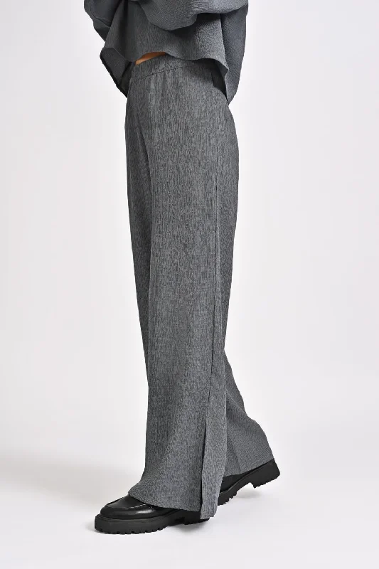 TEXTURED TROUSERS WITH SLIT