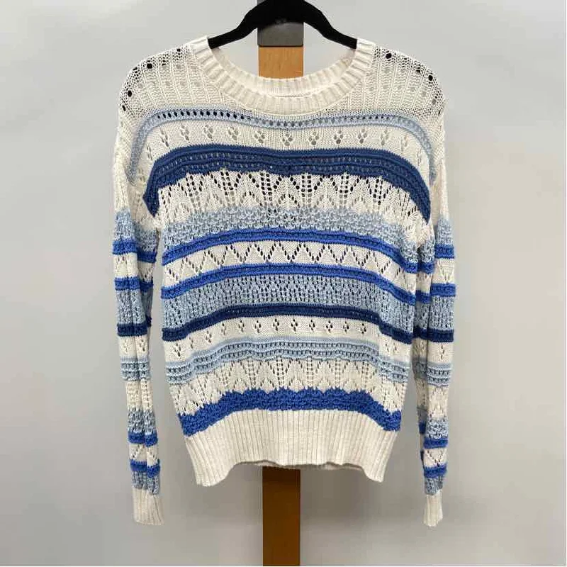 women's tops for those who love to shop for unique findsLoft Women's Size XS Blue Stripe Sweater