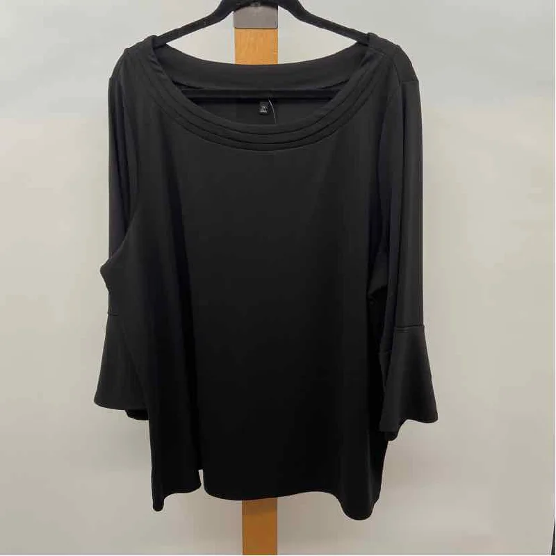 women's tops with ruffled hemsTalbots Women's Size 2X Black Solid Tunic