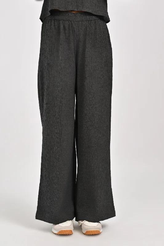 TEXTURED WIDE LEG TROUSERS