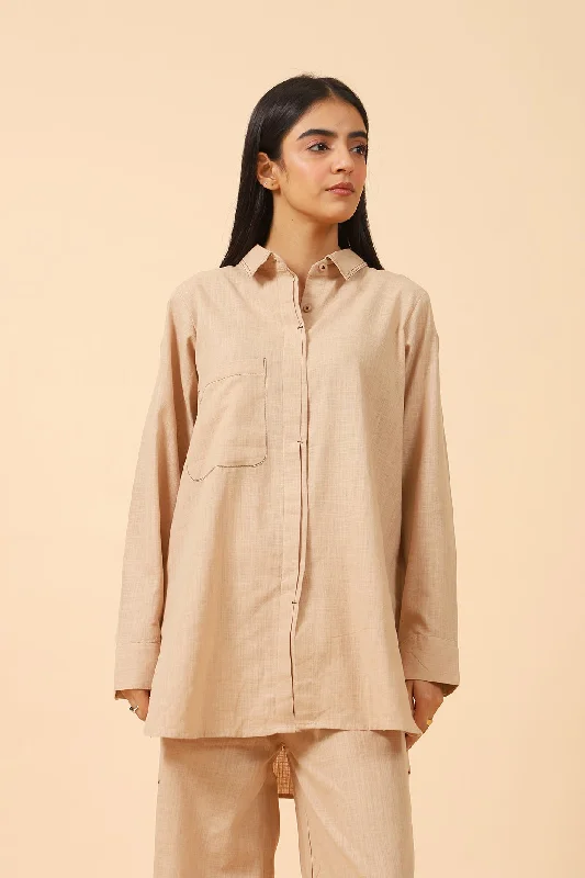 TEXTURED COTTON LONG SHIRT