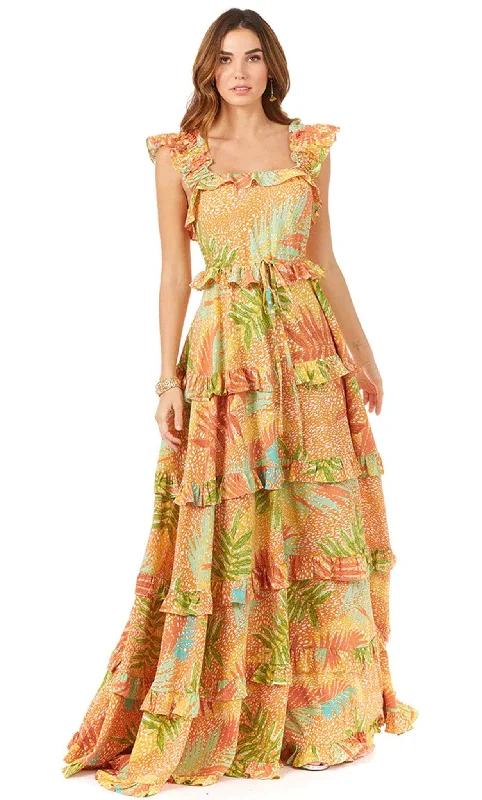 Fit-And-Flare DressLara Dresses 29280 - Tiered Floral Maxi Dress