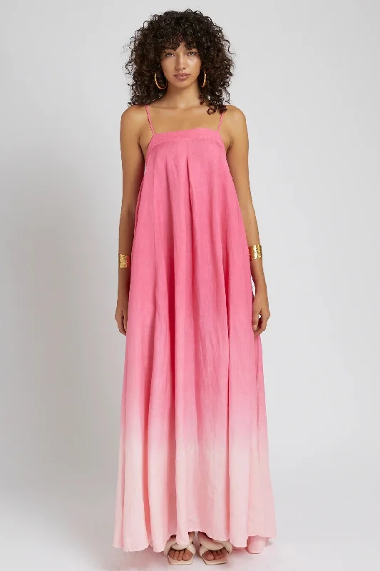 Ruffle DressSUMMI SUMMI Womens Bloom Maxi Dress Linen - Pink Fade