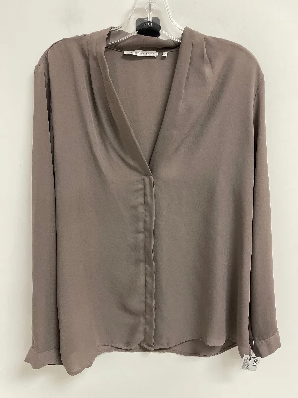 women's tops for those who prefer classic over trendy stylesBlouse Long Sleeve By Violet And Claire In Taupe, Size: L