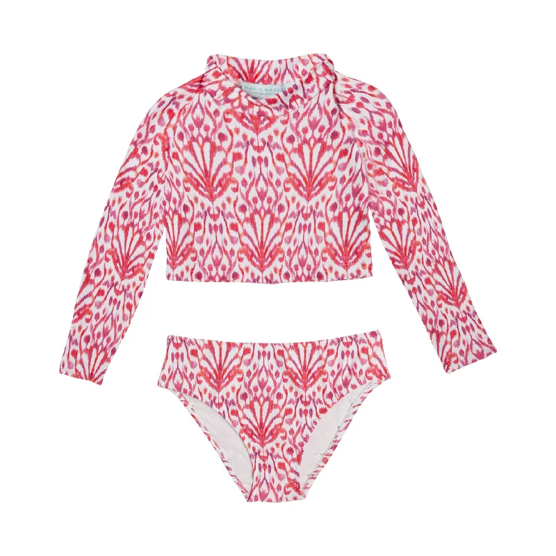 Ruffled One-Piece FemaleGIRL'S LONG SLEEVE CROP TOP BIKINI IKAT