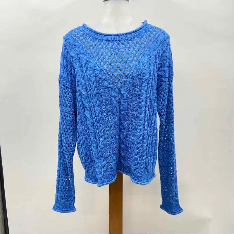 silk women's topsLilly Pulitzer Women's Size L Blue Cable Knit Sweater