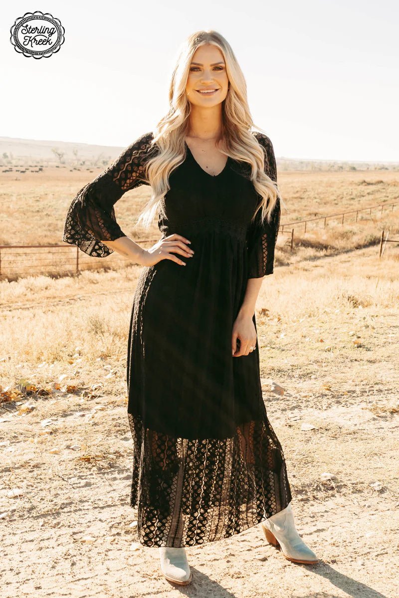 Laced DressVictorian Lace Black Maxi Dress