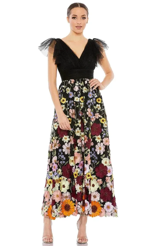 women's vacation dressesMac Duggal 68204 - Ruffled Floral Maxi Dress