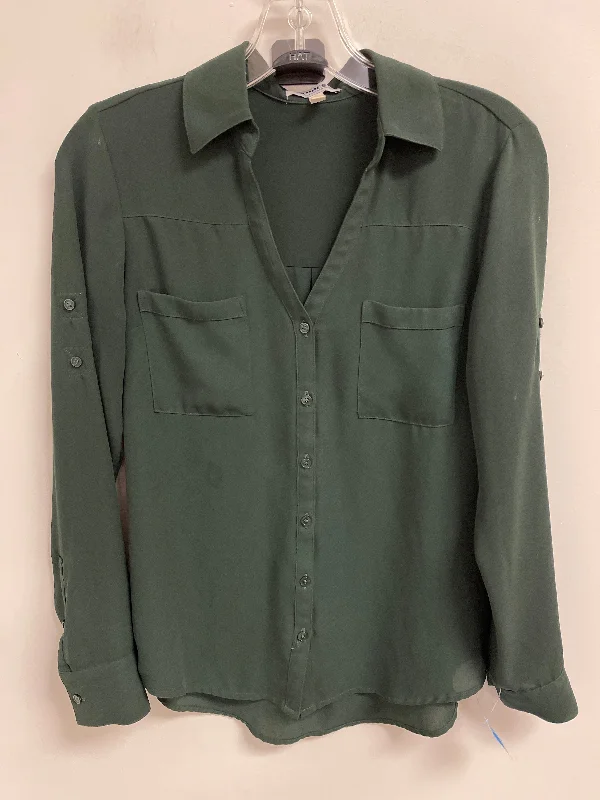 women's tops in solid colorsBlouse Long Sleeve By Express In Green, Size: Xs