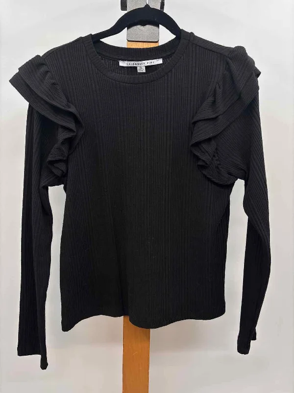 women's tops for glamorous eveningsCelebrity Pink Women's Size XL Black Ribbed Long Sleeve Shirt