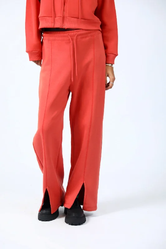 WIDE LEG TROUSERS WITH FRONT SLIT