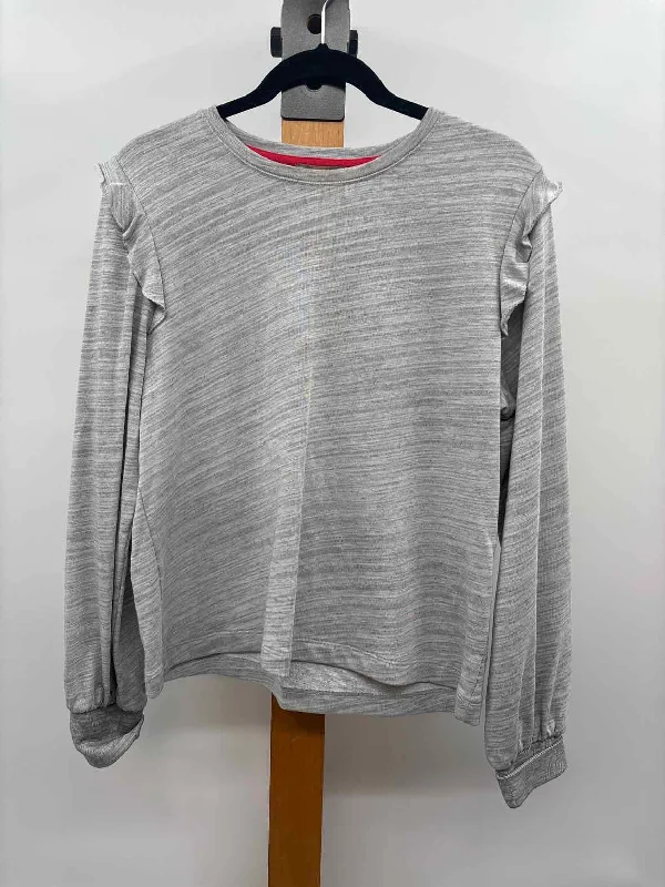 women's tops for business casual attireLilla P Women's Size L Gray Heathered Long Sleeve Shirt