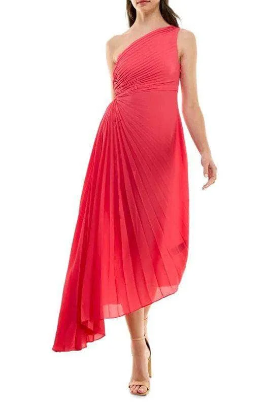 women's handmade dressesNicole Miller MD4S10936 - One Shoulder Asymmetric Hem Maxi Dress