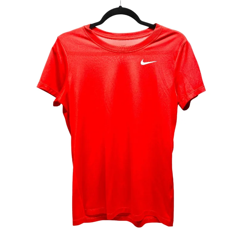 women's tops with asymmetrical designsAthletic Top Short Sleeve By Nike Apparel In Red, Size: M