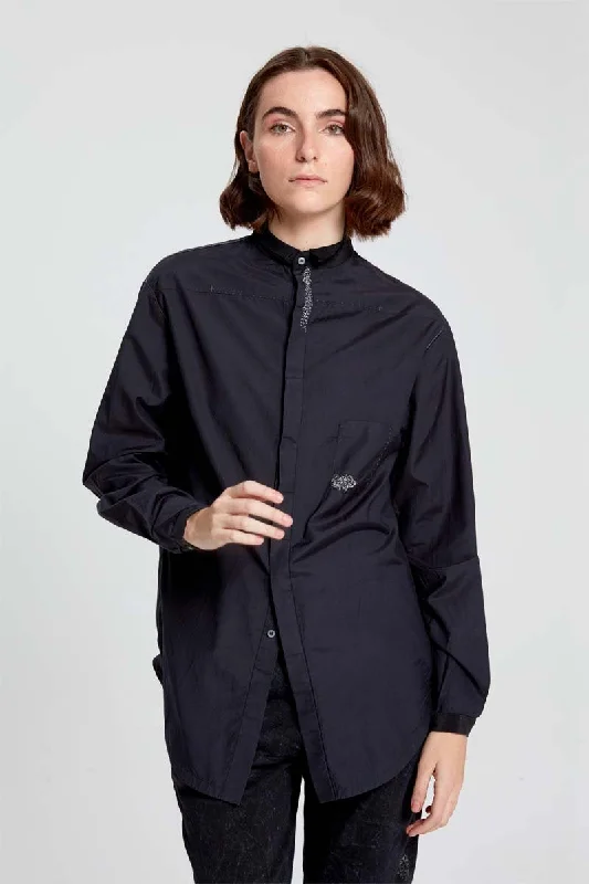 women's tops for those who love to shop for unique findsButton Down Blouse - Original Jet Black