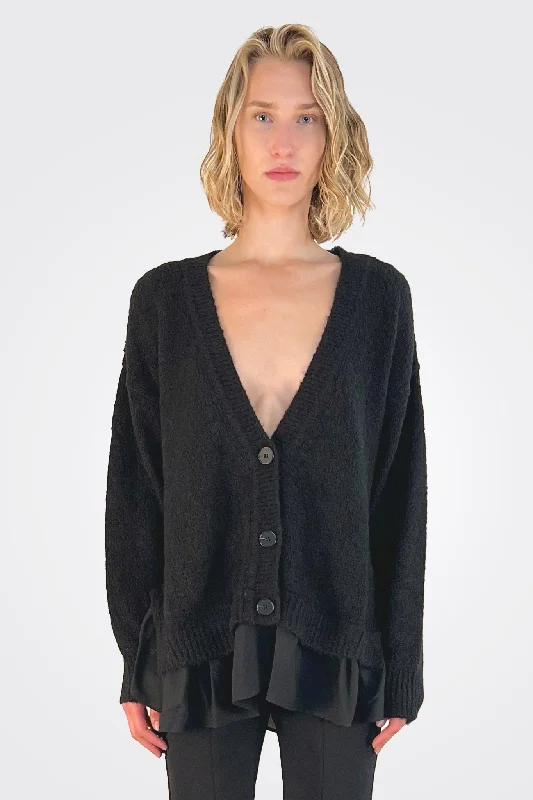 spaghetti strap women's topsButton Up Cardigan - Black