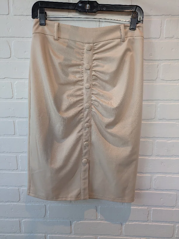 women's timeless satin skirtsCream Skirt Midi Cmc, Size 8