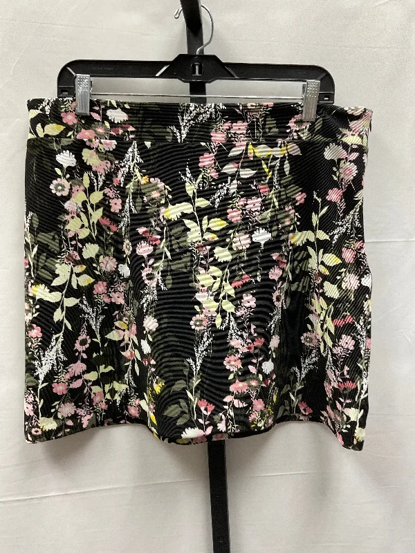 women's elastic-waisted skirts for pregnancyFloral Print Skirt Mini & Short Inc, Size 14