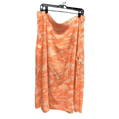 women's floral pleated skirtsOrange Skirt Maxi Ana, Size 2x