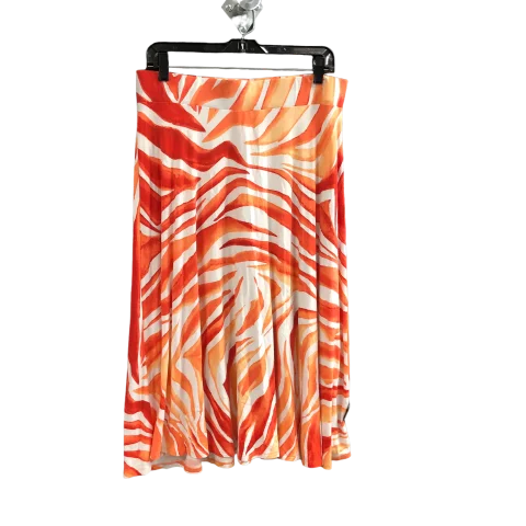 women's evening skirtsOrange & White Skirt Designer Tommy Bahama, Size M