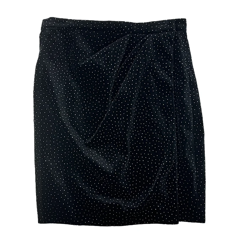 women's tulip skirtsPleat Wrap Skirt in Black White Dot Velvet Theory, Size 2